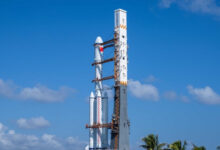 Photo of Tianzhou 7 cargo spaceship moved to launch tower